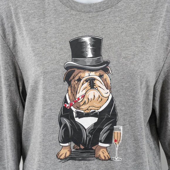 NWT CLUB ROOM BULLDOG TUXEDO T shirt - L - Picture 2 of 3